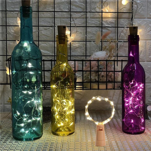 3/5/10/20pcs Wine Bottle Light With Cork LED String Lights Battery Fairy Lights Garland Christmas Party Wedding Bar Decoration