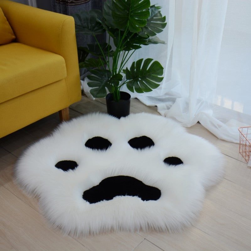 Cute Cat Paw Pattern Soft Plush Carpet Home Sofa Coffee Table Floor Mat Bedroom Bedside Decorative Carpet