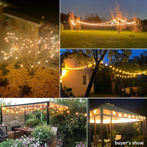 50Ft Patio String Light Outdoor Garland Light  G40 Christmas Lights Festoon Fairy For Wedding Holiday Garden Backyard Decoration