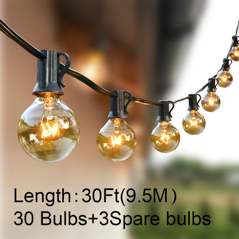 50Ft Patio String Light Outdoor Garland Light  G40 Christmas Lights Festoon Fairy For Wedding Holiday Garden Backyard Decoration