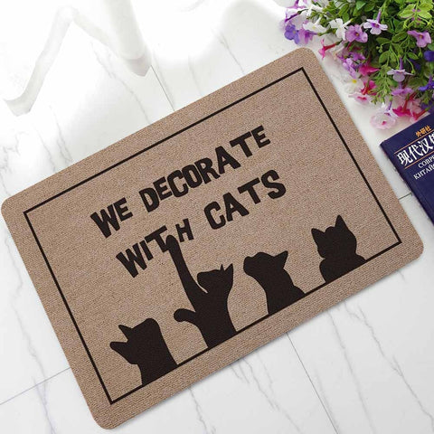 Zeegle Carpet Cat Doormat Outdoor Rugs Rubber Floor Mat Non-slip Kitchen Rug Entrance Mats Absorbent Bathroom Carpet Foot Mat