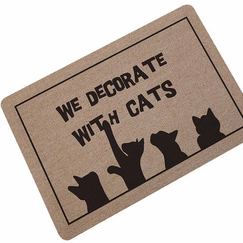 Zeegle Carpet Cat Doormat Outdoor Rugs Rubber Floor Mat Non-slip Kitchen Rug Entrance Mats Absorbent Bathroom Carpet Foot Mat