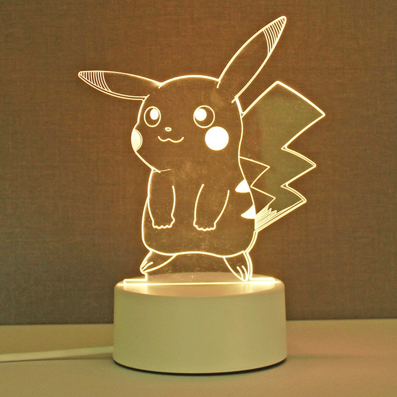 Cute Pokemon Pikachu Anime Figures 3D Led Night Light Model Toys Children Bed Room Decor Birthday Gift Christmas Gifts for Kids