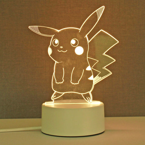 Cute Pokemon Pikachu Anime Figures 3D Led Night Light Model Toys Children Bed Room Decor Birthday Gift Christmas Gifts for Kids