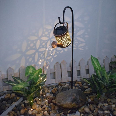 Solar Powered Watering Can Sprinkles Fairy Waterproof Shower LED Light Lantern for Outdoor Garden Lighting christmas decorations