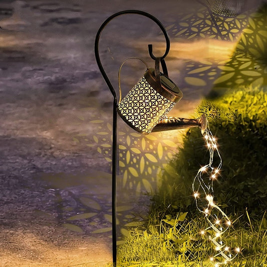 Solar Powered Watering Can Sprinkles Fairy Waterproof Shower LED Light Lantern for Outdoor Garden Lighting christmas decorations