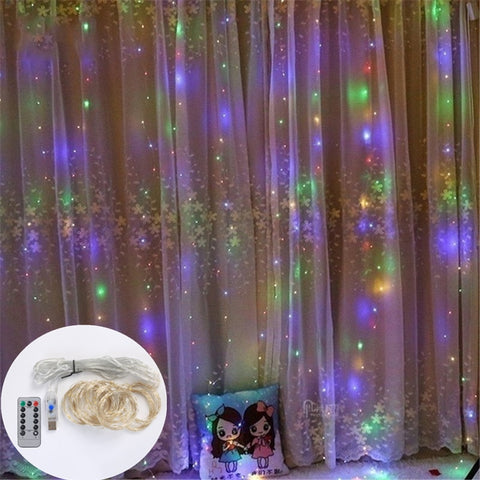 3M LED Curtain Garland on The Window USB Power Fairy Lights Festoon with Remote New Year Garland Led Lights Christmas Decoration