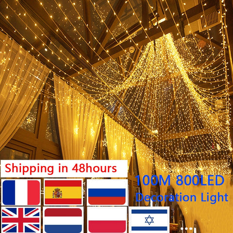 Fairy Lights 10M-100M Led String Garland Christmas Light Waterproof For Tree Home Garden Wedding Party Outdoor Indoor Decoration