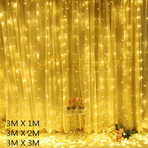 3M LED Curtain Garland on The Window USB Power Fairy Lights Festoon with Remote New Year Garland Led Lights Christmas Decoration