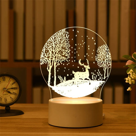 3D Lamp Acrylic USB LED Night Lights Neon Sign Lamp Xmas Christmas Decorations for Home Bedroom Birthday Decor Wedding Gifts