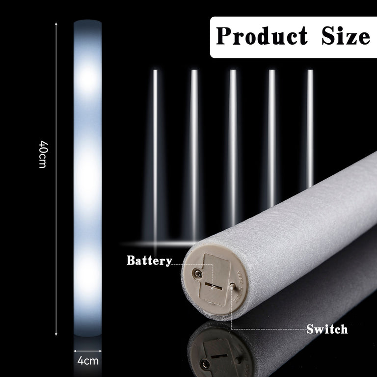 12/15/30/60Pcs/Lot Glow Sticks Bulk Colorful LED Foam Stick Glow Sticks Cheer Tube RGB LED Glow in the Dark Light for Xmas Party