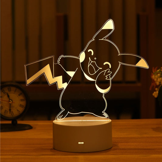 Cute Pokemon Pikachu Anime Figures 3D Led Night Light Model Toys Children Bed Room Decor Birthday Gift Christmas Gifts for Kids