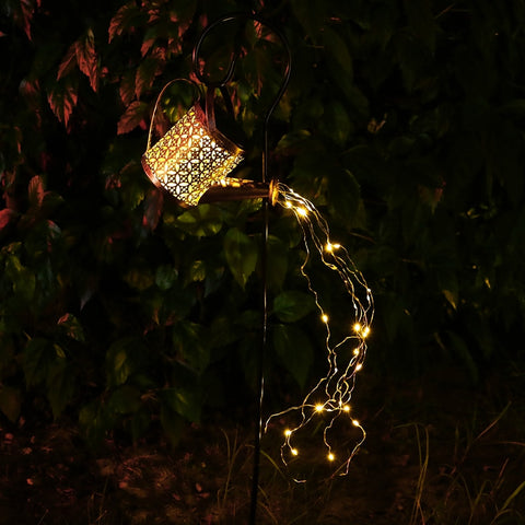 Solar Powered Watering Can Sprinkles Fairy Waterproof Shower LED Light Lantern for Outdoor Garden Lighting christmas decorations