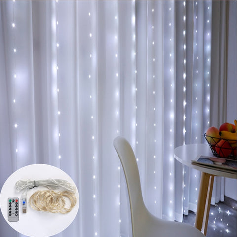 3M LED Curtain Garland on The Window USB Power Fairy Lights Festoon with Remote New Year Garland Led Lights Christmas Decoration