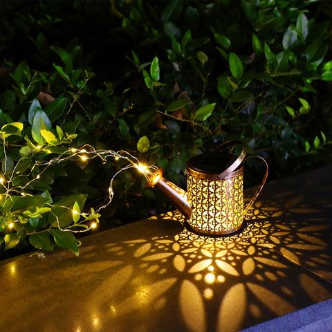 Solar Powered Watering Can Sprinkles Fairy Waterproof Shower LED Light Lantern for Outdoor Garden Lighting christmas decorations