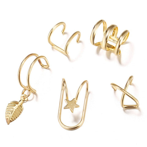 Ear Cuff Gold Leaves