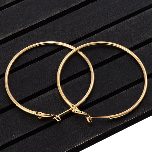 Big Smooth Circle Hoop Earrings