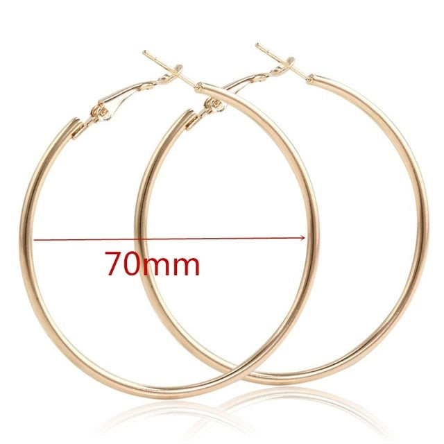 Big Smooth Circle Hoop Earrings