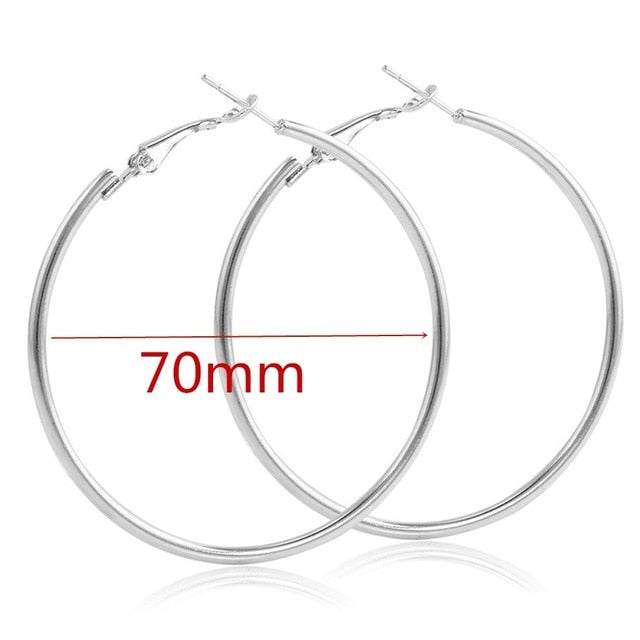 Big Smooth Circle Hoop Earrings