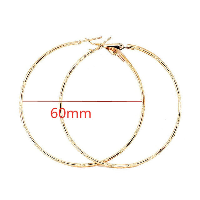 Big Smooth Circle Hoop Earrings