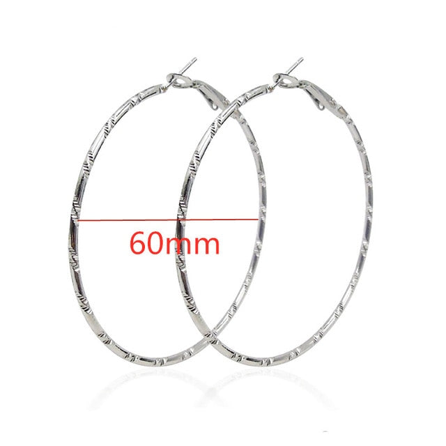 Big Smooth Circle Hoop Earrings