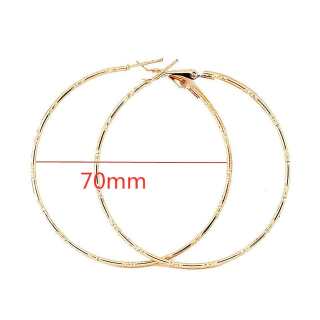 Big Smooth Circle Hoop Earrings