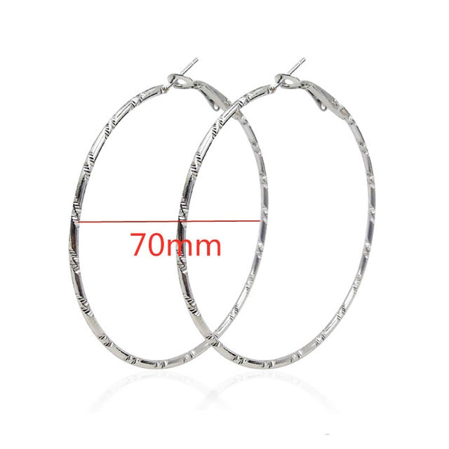 Big Smooth Circle Hoop Earrings