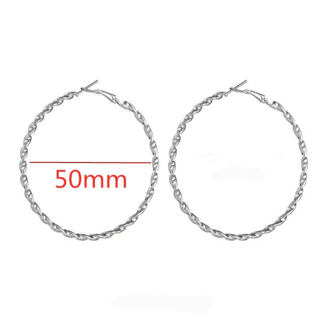 Big Smooth Circle Hoop Earrings