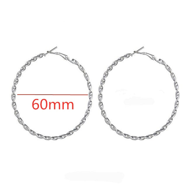 Big Smooth Circle Hoop Earrings