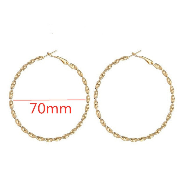 Big Smooth Circle Hoop Earrings