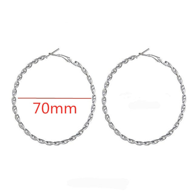 Big Smooth Circle Hoop Earrings