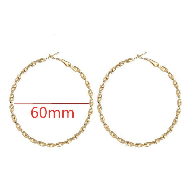 Big Smooth Circle Hoop Earrings