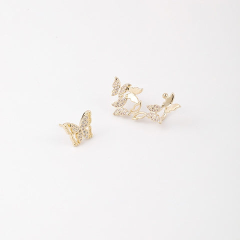 butterfly asymmetric earrings