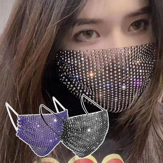 Shiny Rhinestone Mask Face Decor