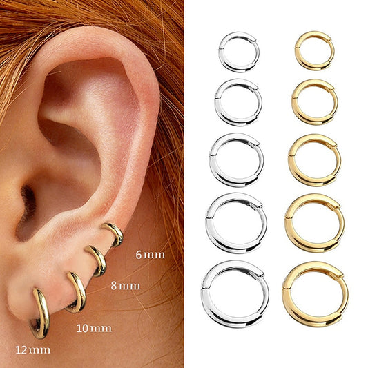 Minimal Glossy Hoop Earrings